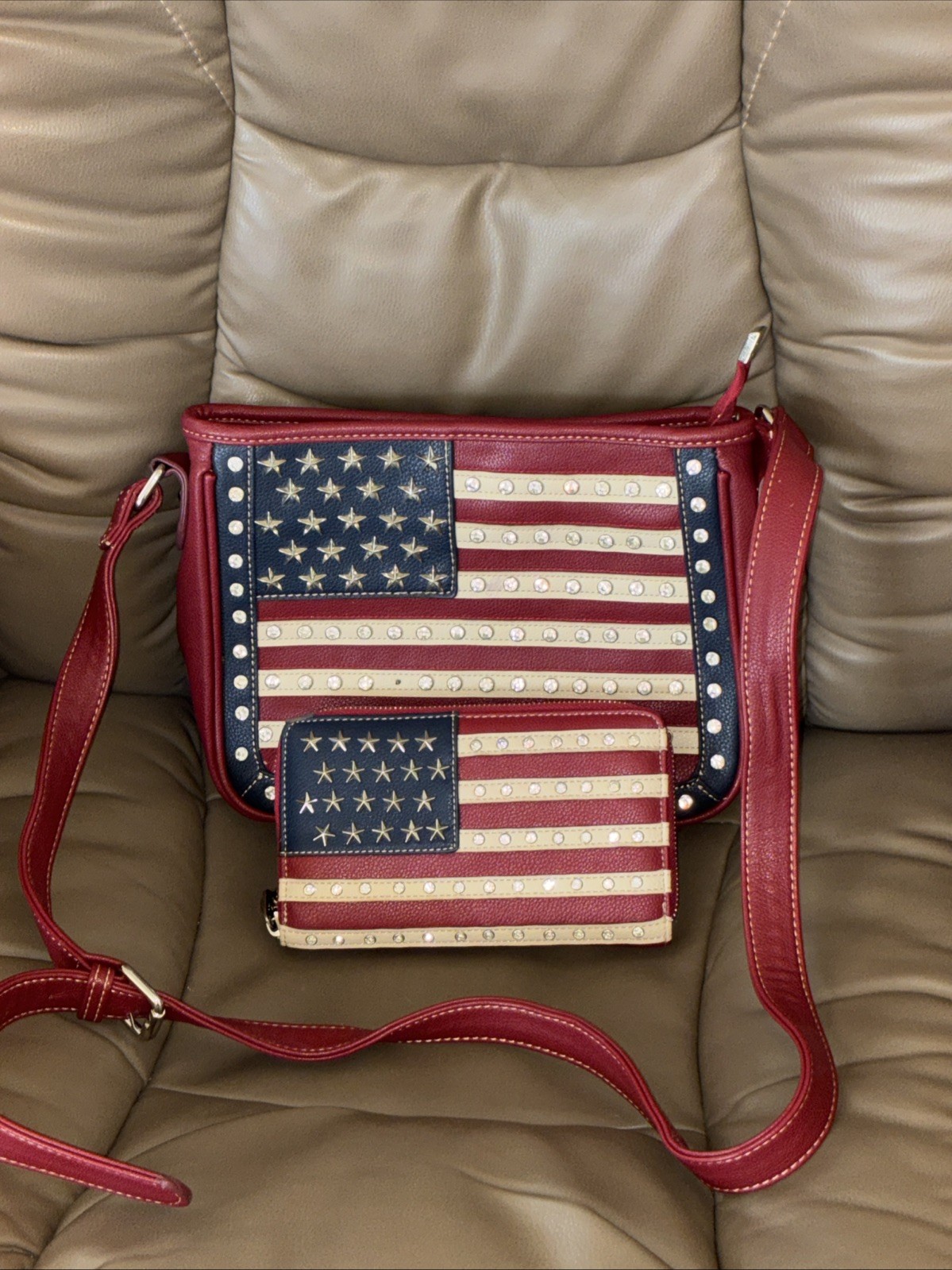 Montana West American Shoulder Bag Includes Wallet || Missing One Gem