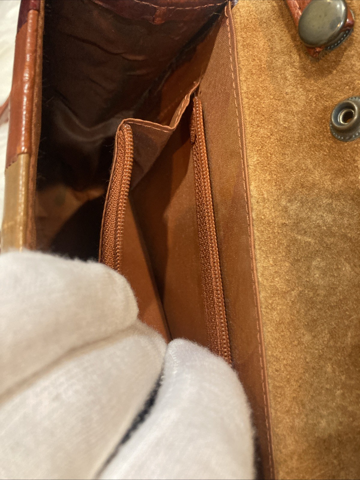 Vintage Genuine Eel Skin Leather Mini Shoulder Bag Warm Tone 17cm
