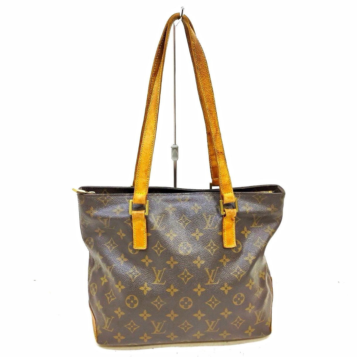 Louis Vuitton Women’s Brown Monogram Medium Tote Shoulder Bag, Zip, Strap