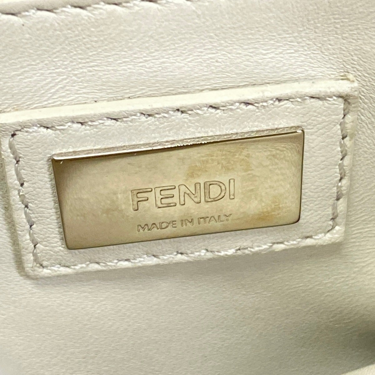 FENDI Peekaboo Iconic Small 8BN244 White Leather Handbag