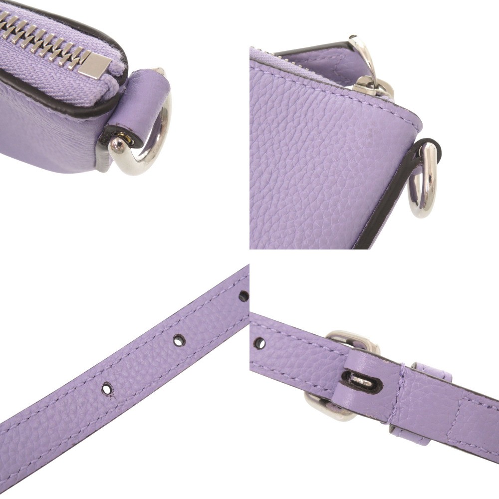 AUTHENTIC GUCCI 821831 Logo Micro Mini Shoulder Bag purple Leather