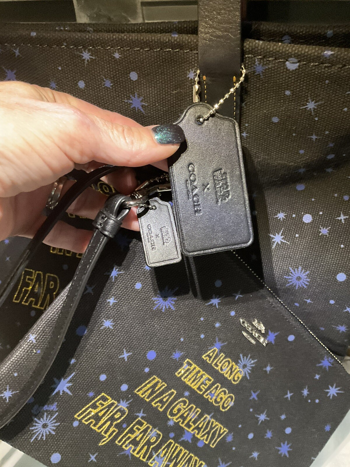 Coach X Star Wars Galaxy Starry Scroll Canvas Tote Bag & Pouch 88038 88648