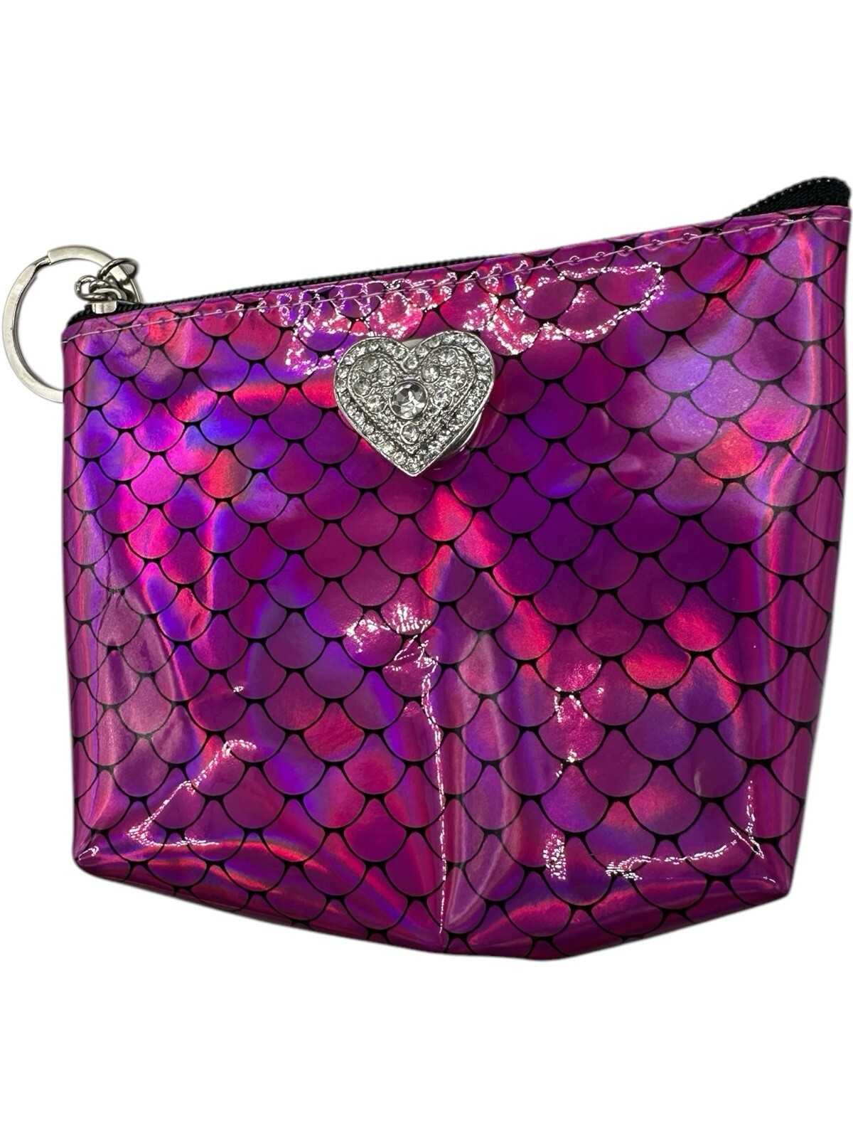 Mermaid Coin Purse Credit Card Holder Hot Pink Sparkling Heart 18mm Ginger Snap
