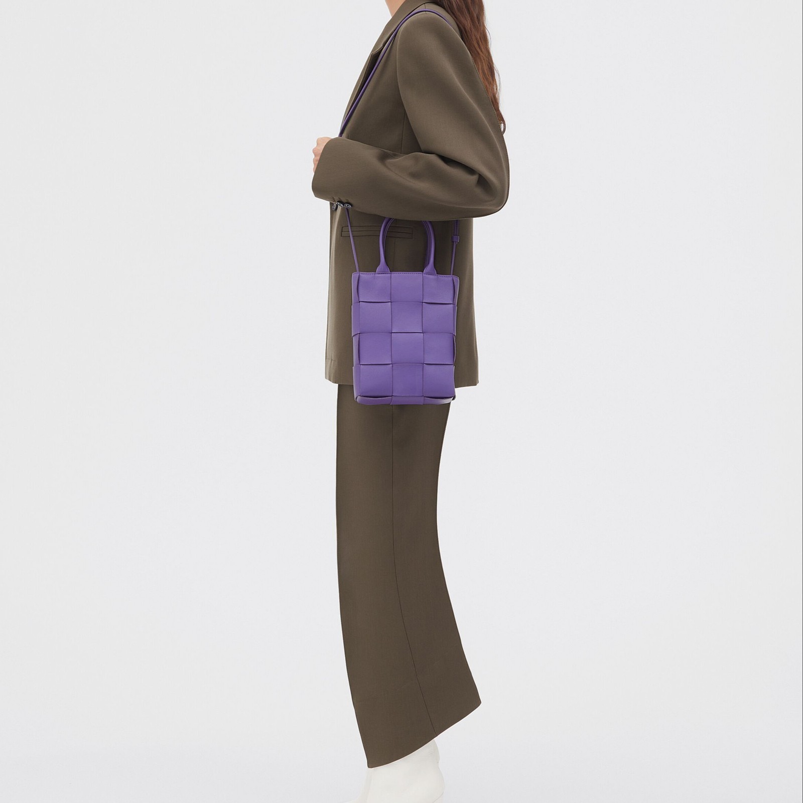 Bottega Veneta Handbags Leather Purple Women 8.7 x 2.2 x 6.5 in