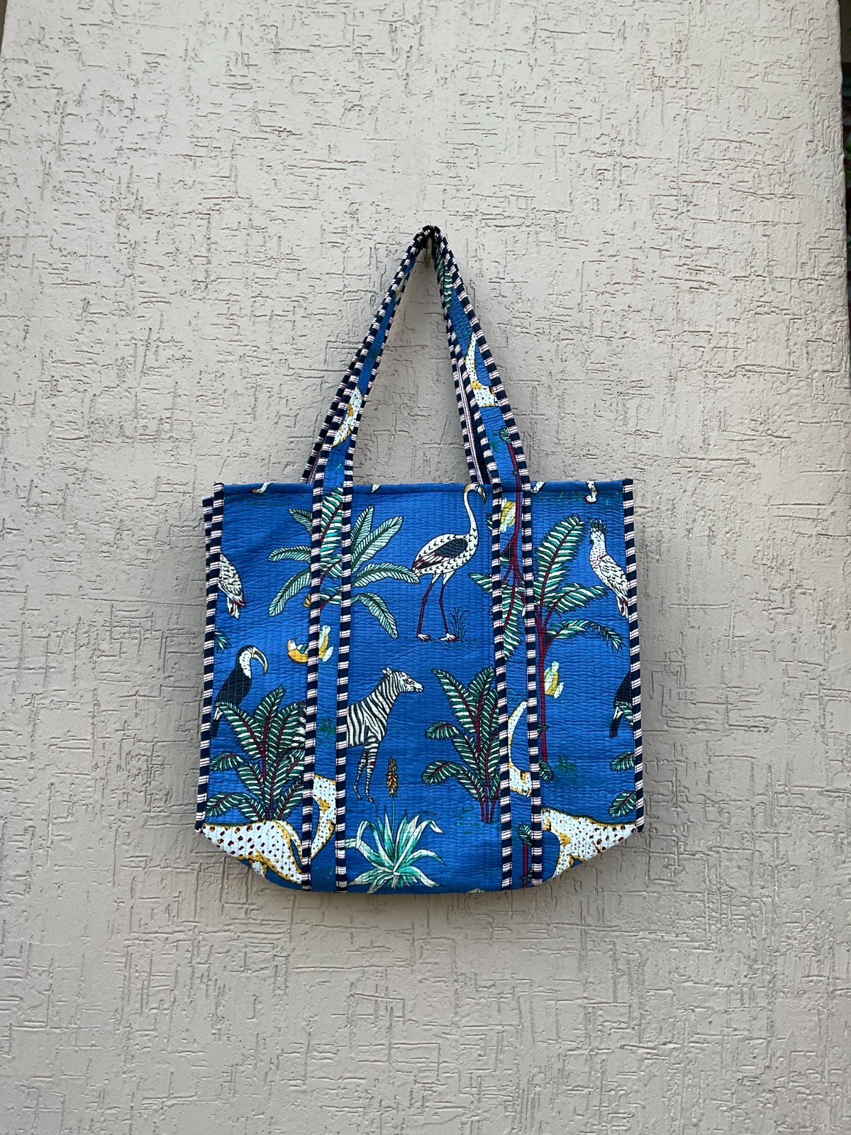 10Pc Quilted Tote Bag Shoulder Bag Handmade Cotton Floral Design Handbag 18×18″