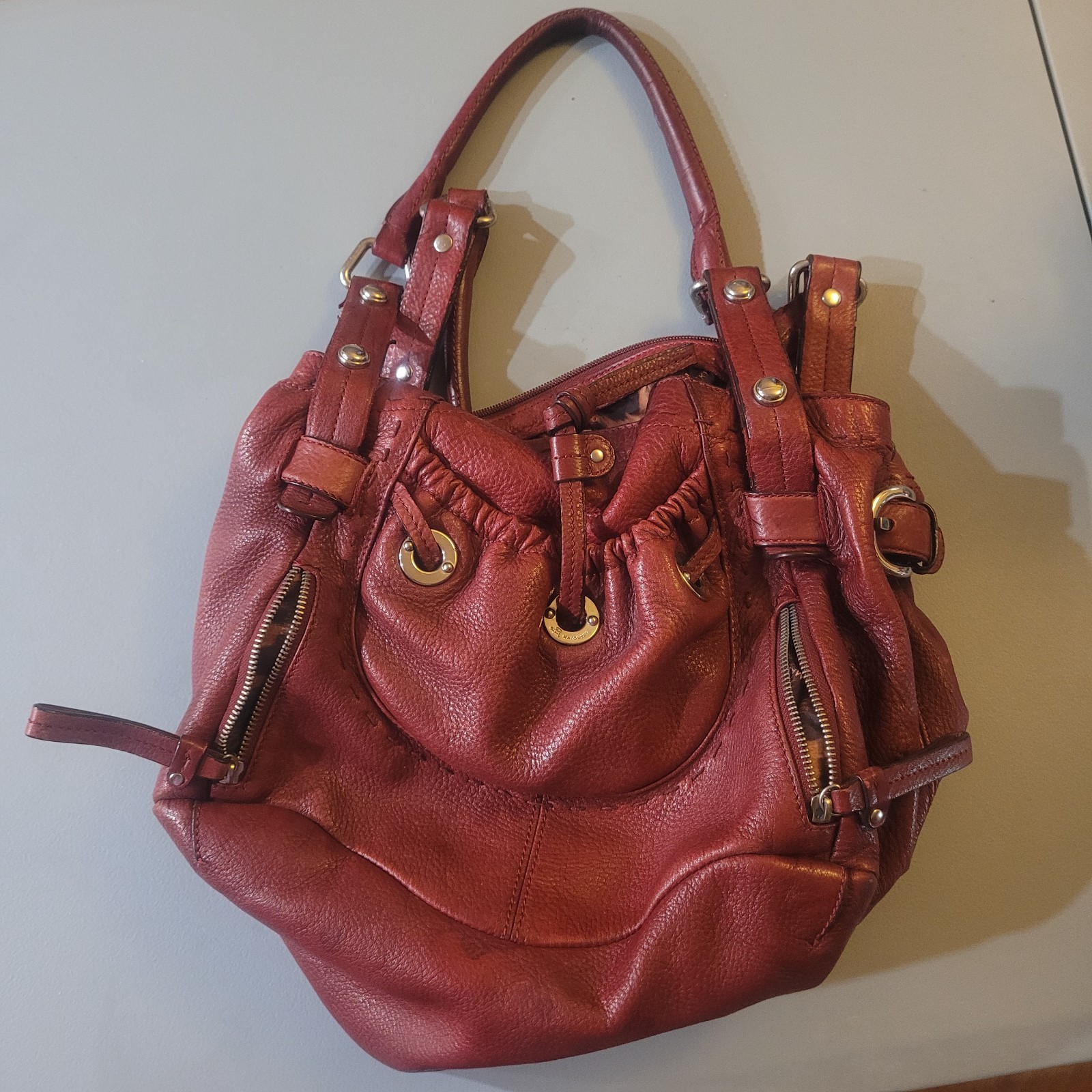b makowski leather handbag
