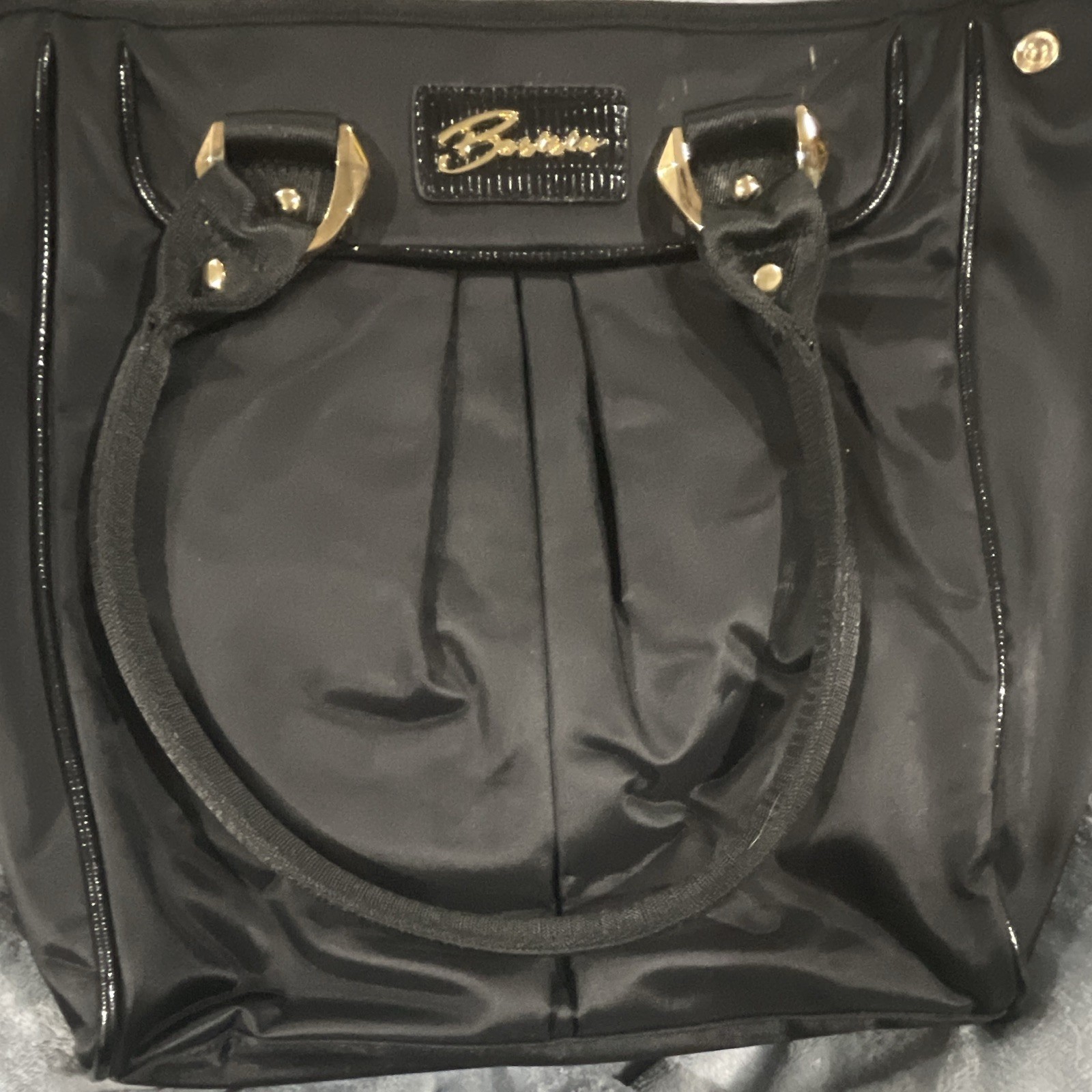 Bosisio Parini Black Pleated Satchel
