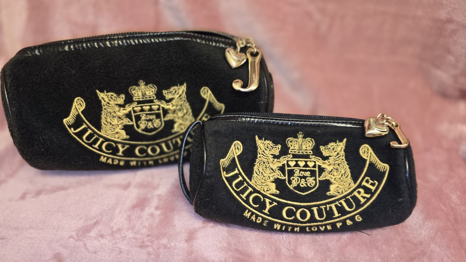Juicy Couture P&G Y2K Terry Cloth Barrel Cosmetic Pencil Case