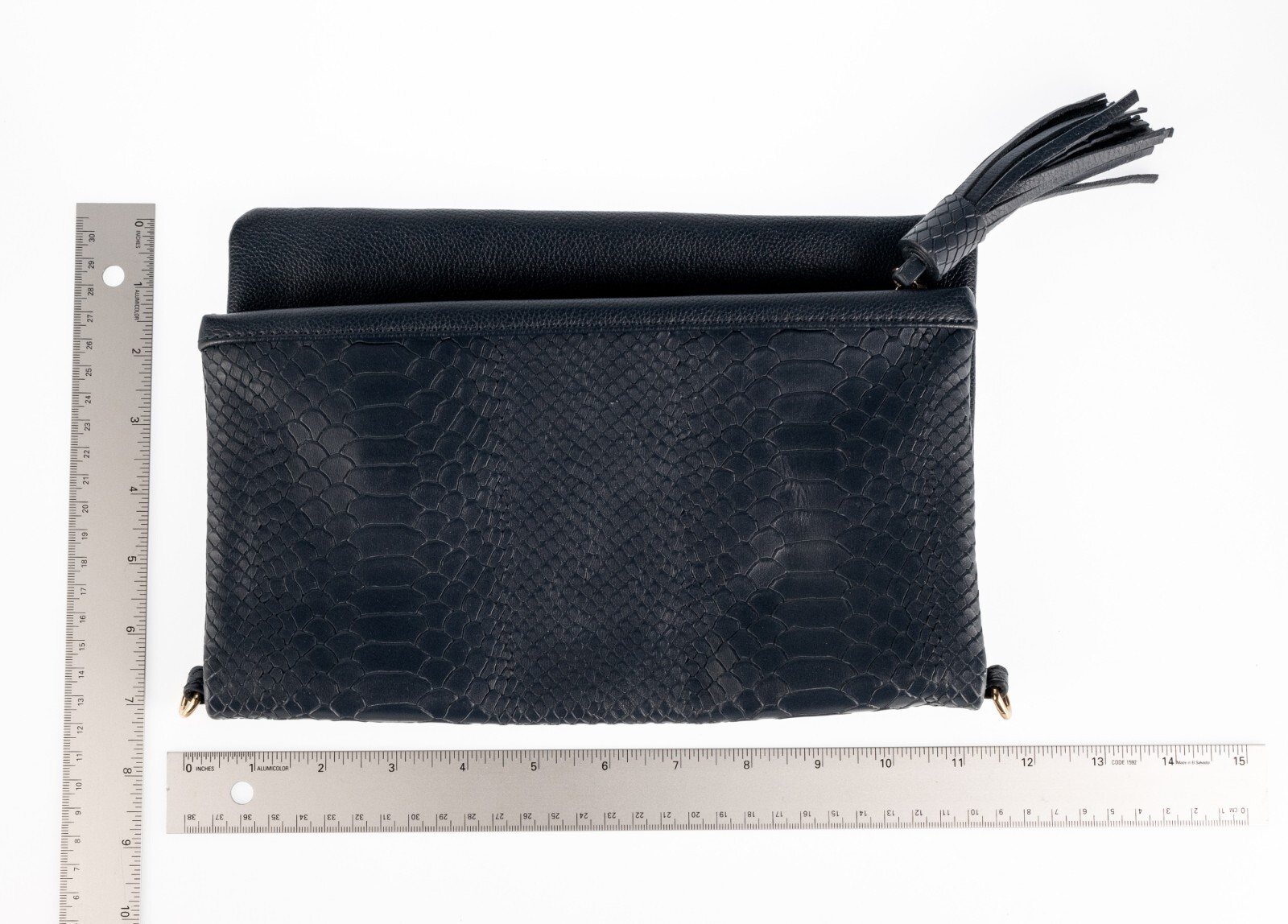 Gigi Snake Python Embossed Leather Folding Clutch With Should Strap 13×10.5in