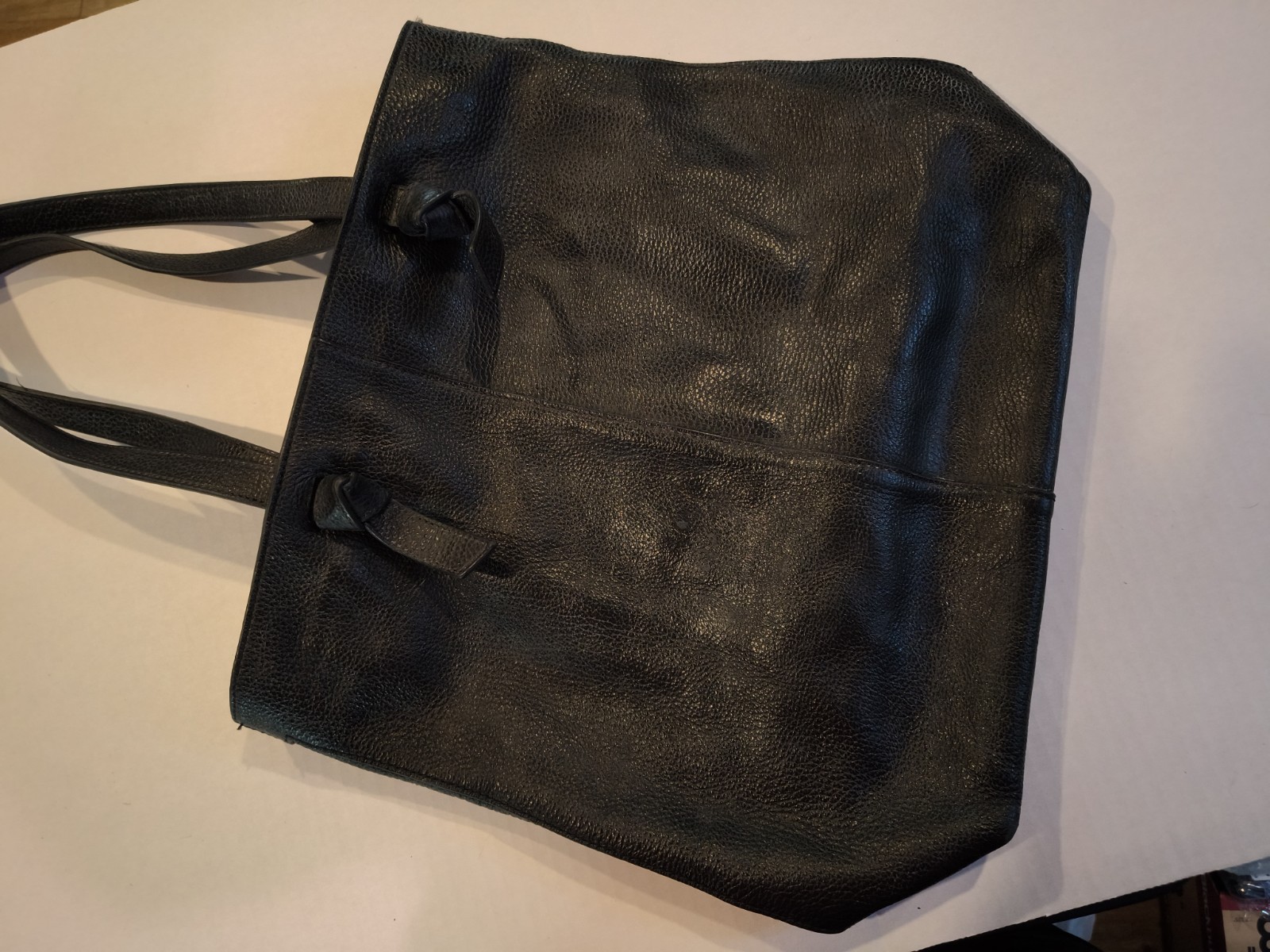 Banana Republic Black XL Overnight Bag Leather Needs Zipper Pull