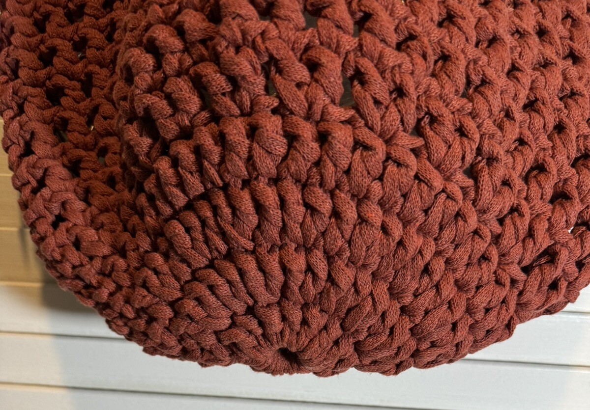 Binge Knitting Cape Circular Tote Bag Rust Red New With Tags $165
