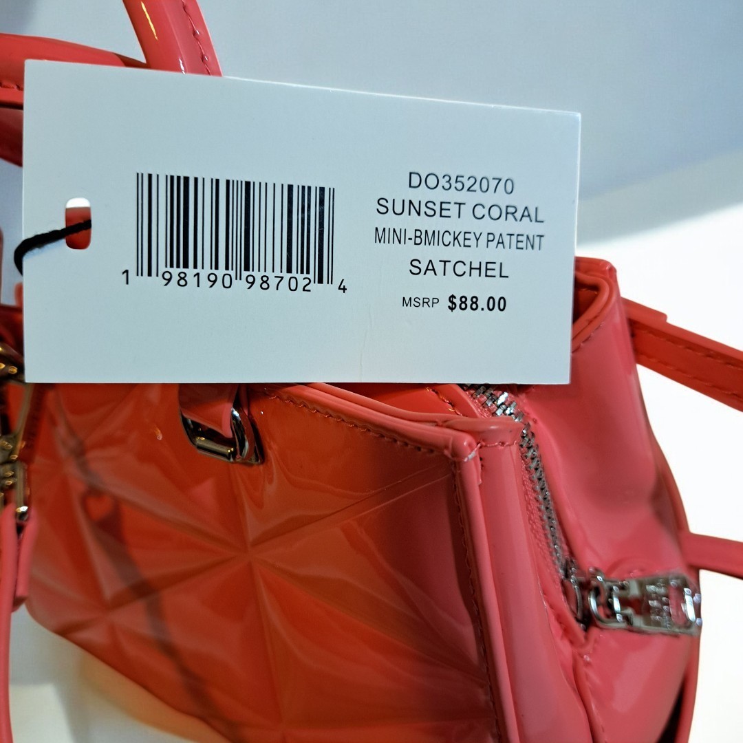 Steve Madden BMICKEY Coral Orange Patent Mini Satchel Crossbody NWT