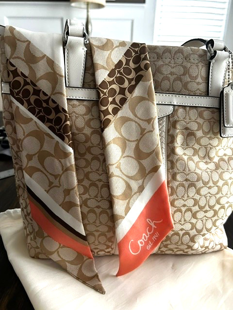Coach Shoulder Bag with Scarf + Dust bag