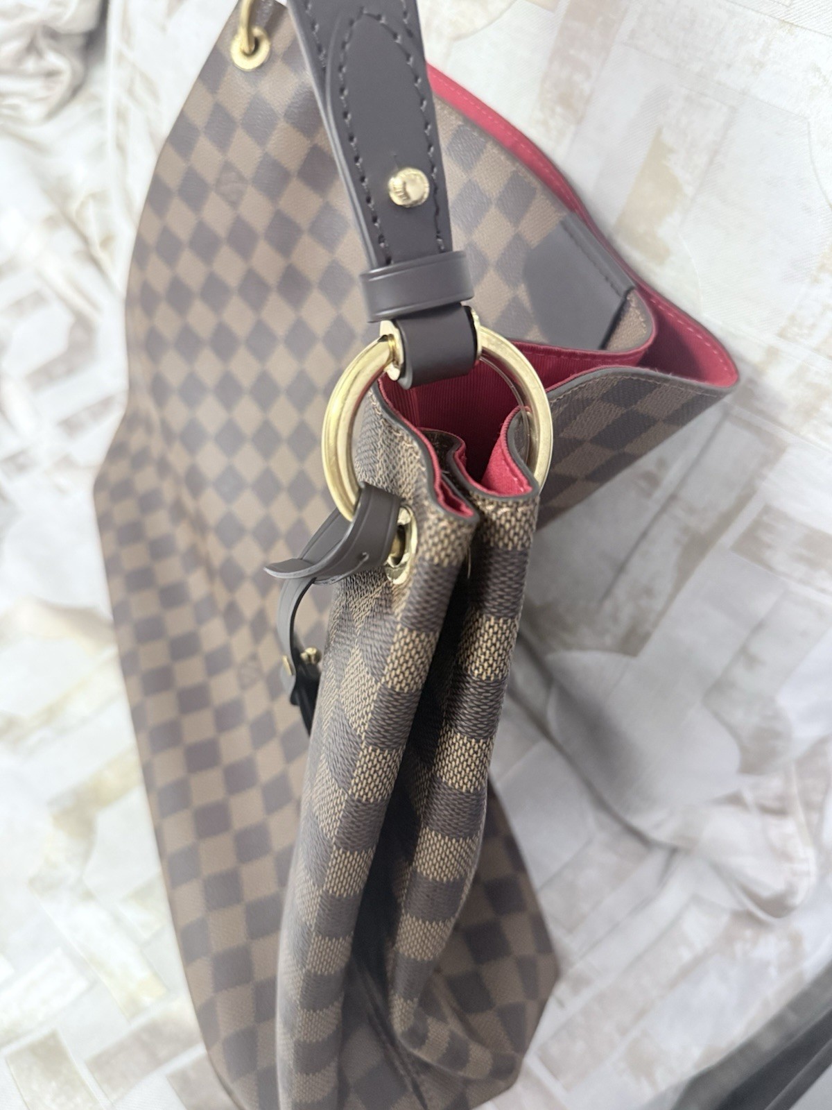 Louis Vuitton Damier Ebene Graceful MM Shoulder Bag