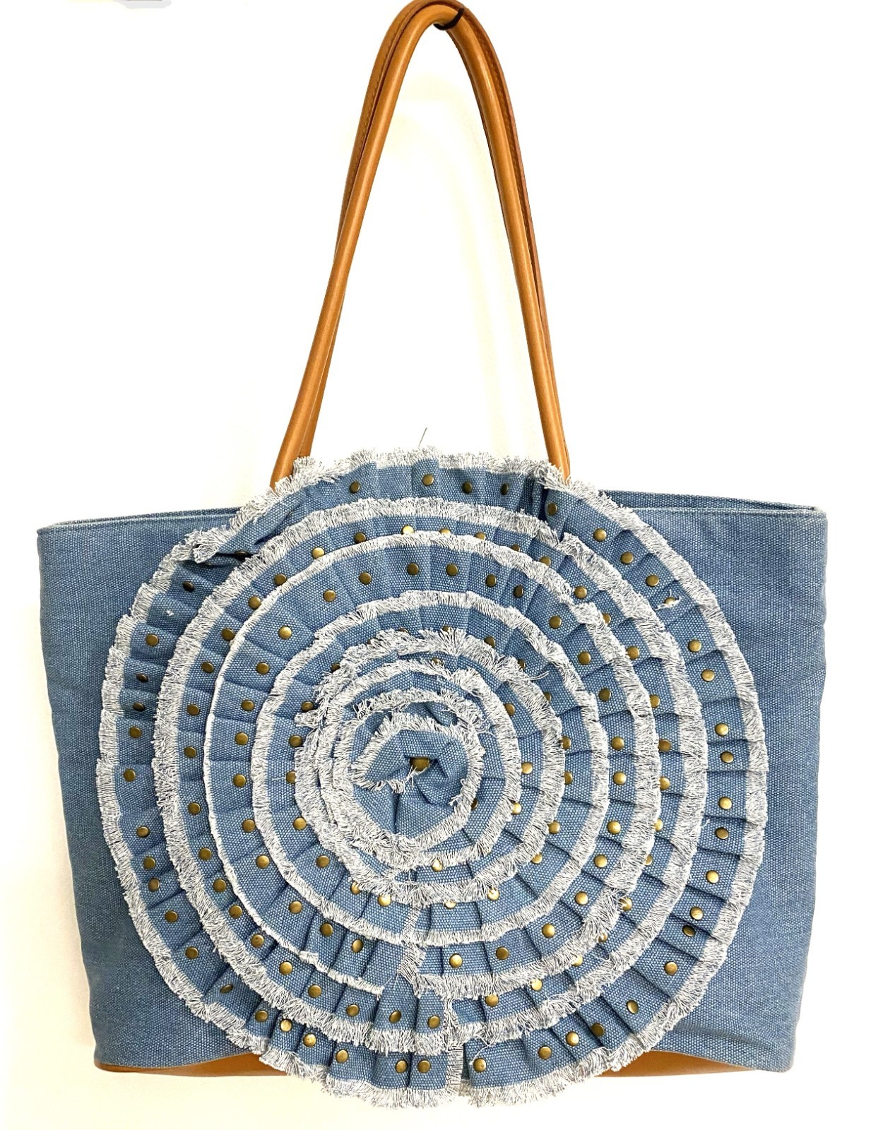 SR Squared by Sondra Roberts ~ Women’s Large Casual Denim Tote Shoulder Bag ~New