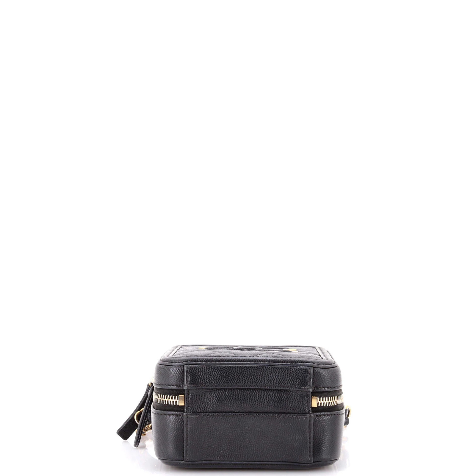Chanel Filigree Vertical Vanity Case Quilted Caviar