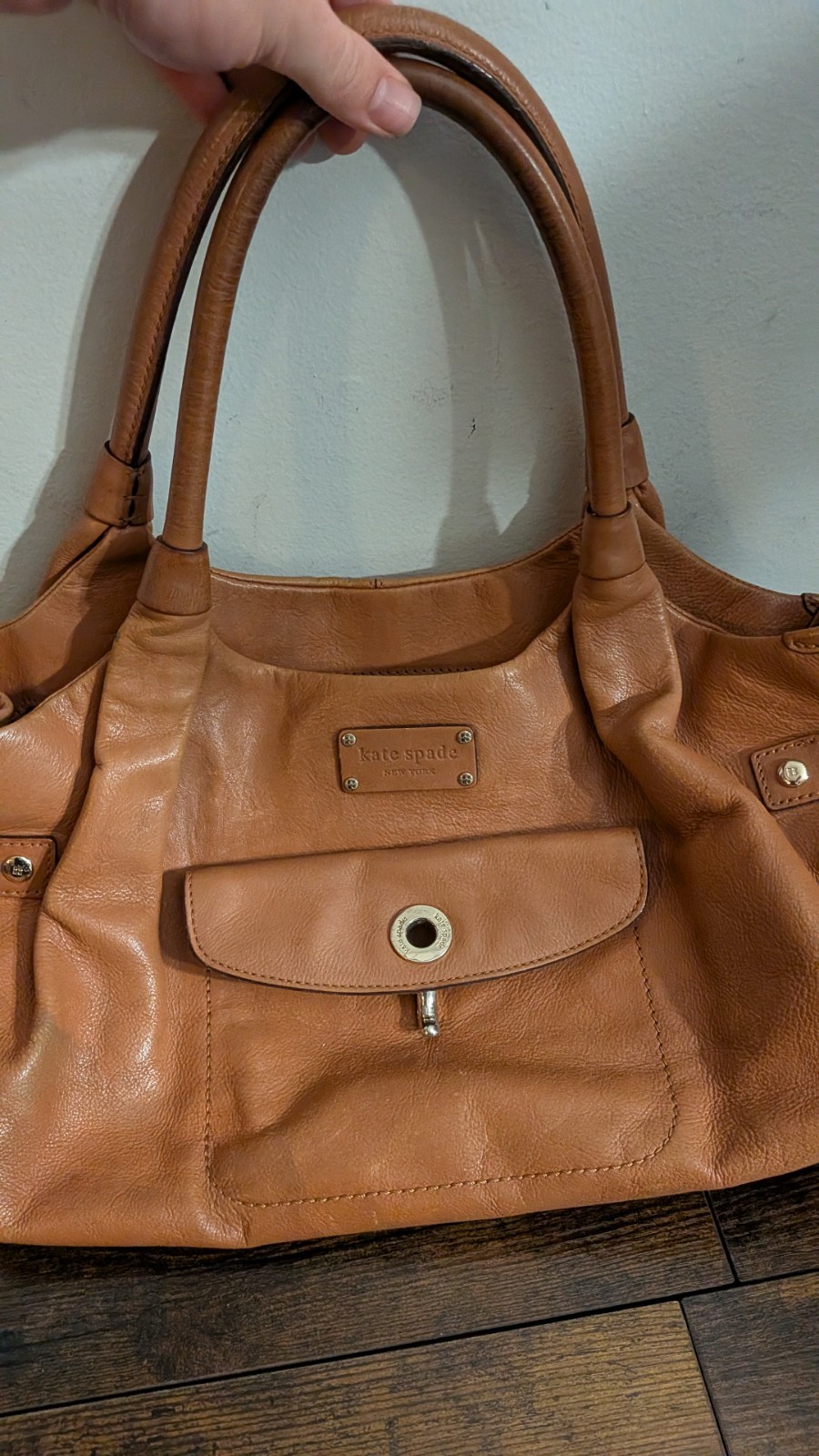 Kate Spade New York Kent Stevie Brown Leather Zip Shoulder Bag