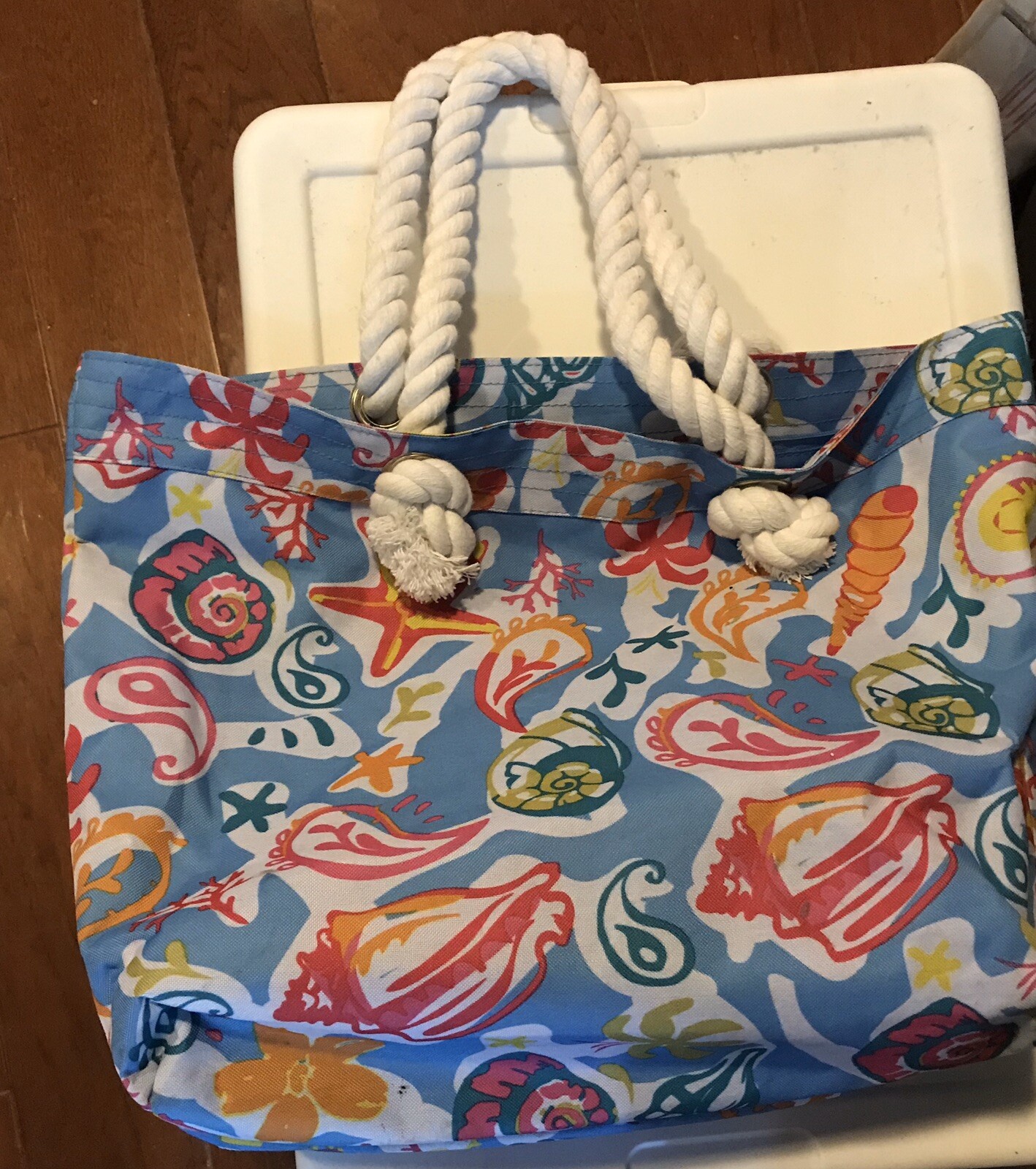 Large Tote Bag-Rope Handles-Beach Basics-preowned
