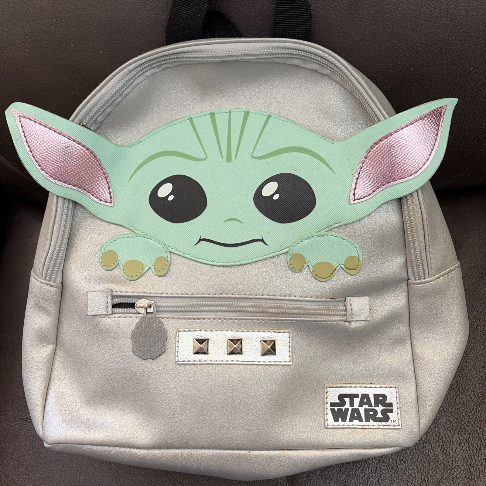 Disney Star Wars Baby Yoda Mini Backpack Bioworld Grey Silver A1