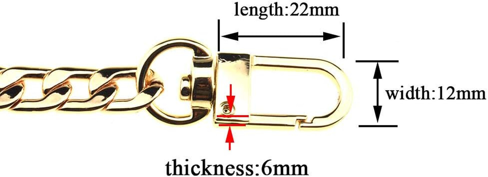 Mini Pochette Purse Chain Strap Slim Wide 7Mm for LV Length 15.7 Inches Extra