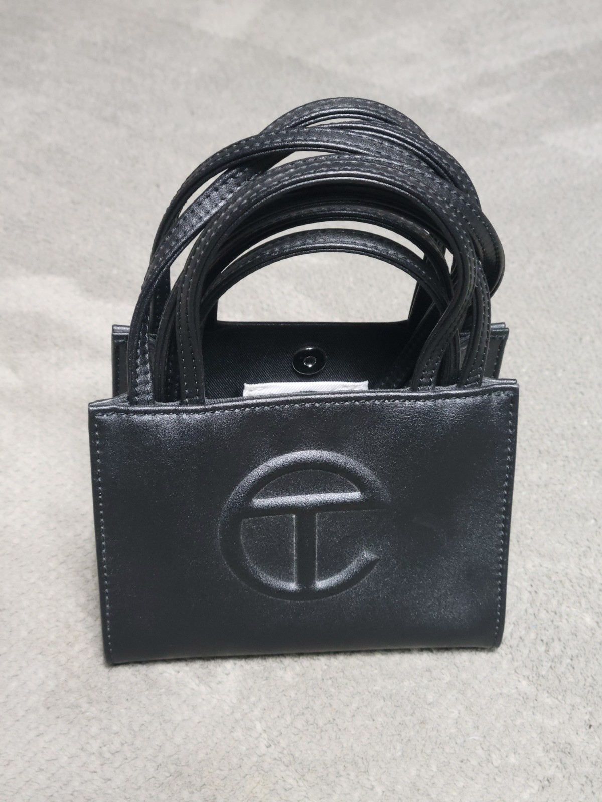 Telfar Small Leather Shopping Bag – Black