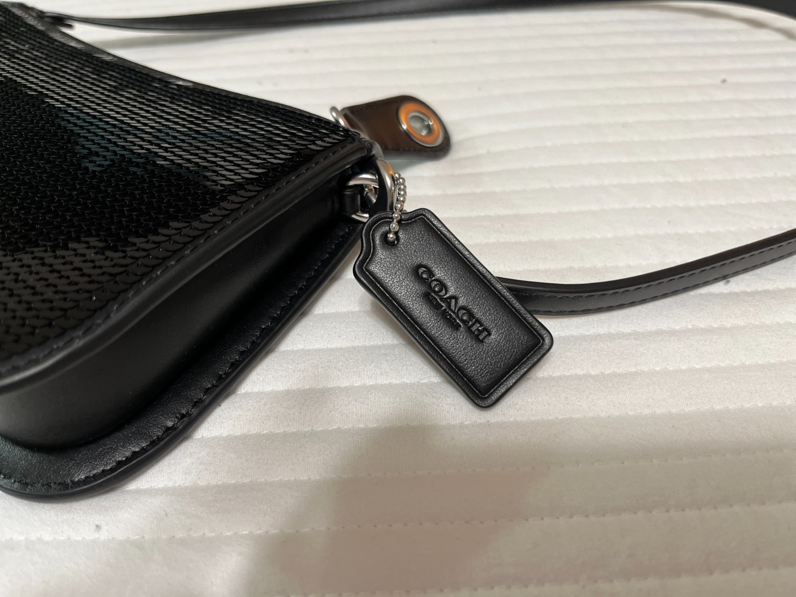 NWT COACH Penn Small Leather Shoulder Bag with Sequins