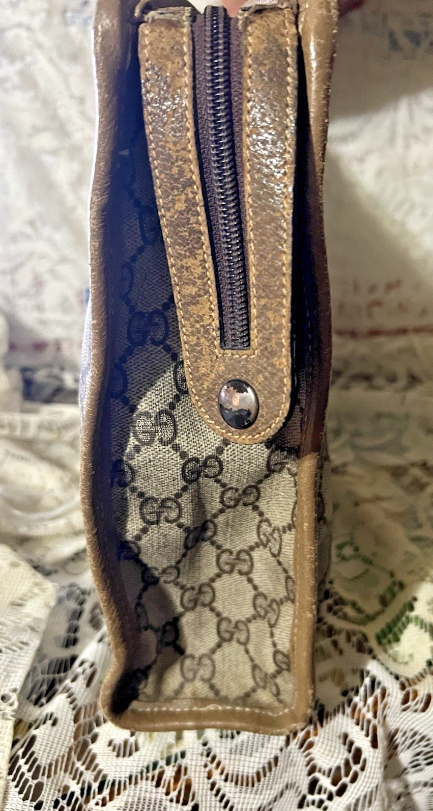 Large Vintage Gucci GG Gucci Accessory Collection Monogram Boston Bag Satchel