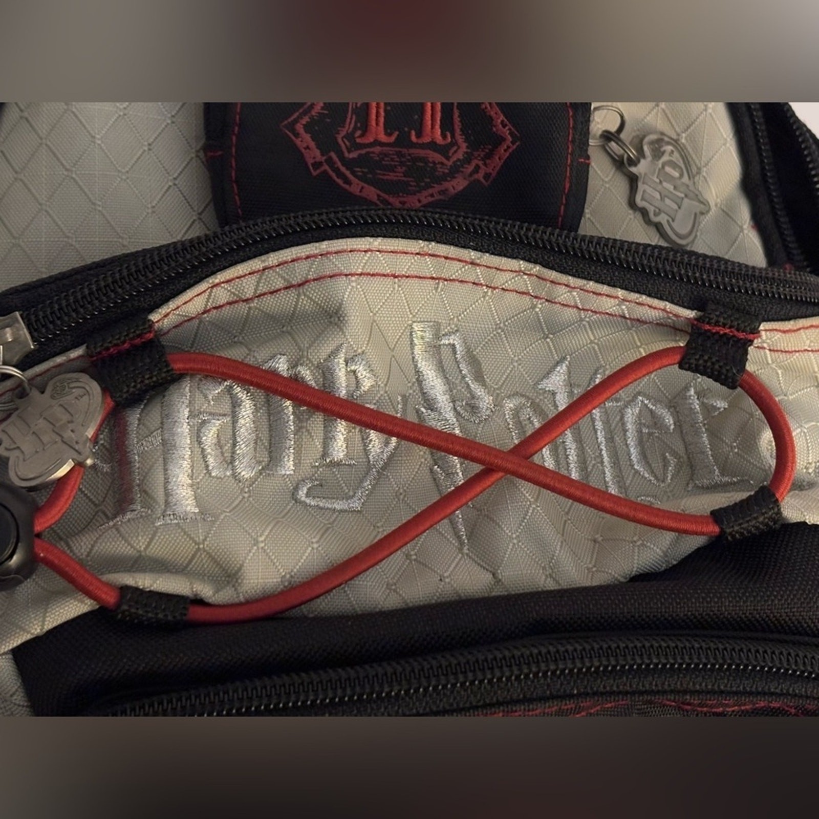 Harry Potter Vintage 2000 Hogwarts Small Mini Bag Backpack Black Gray Y2K