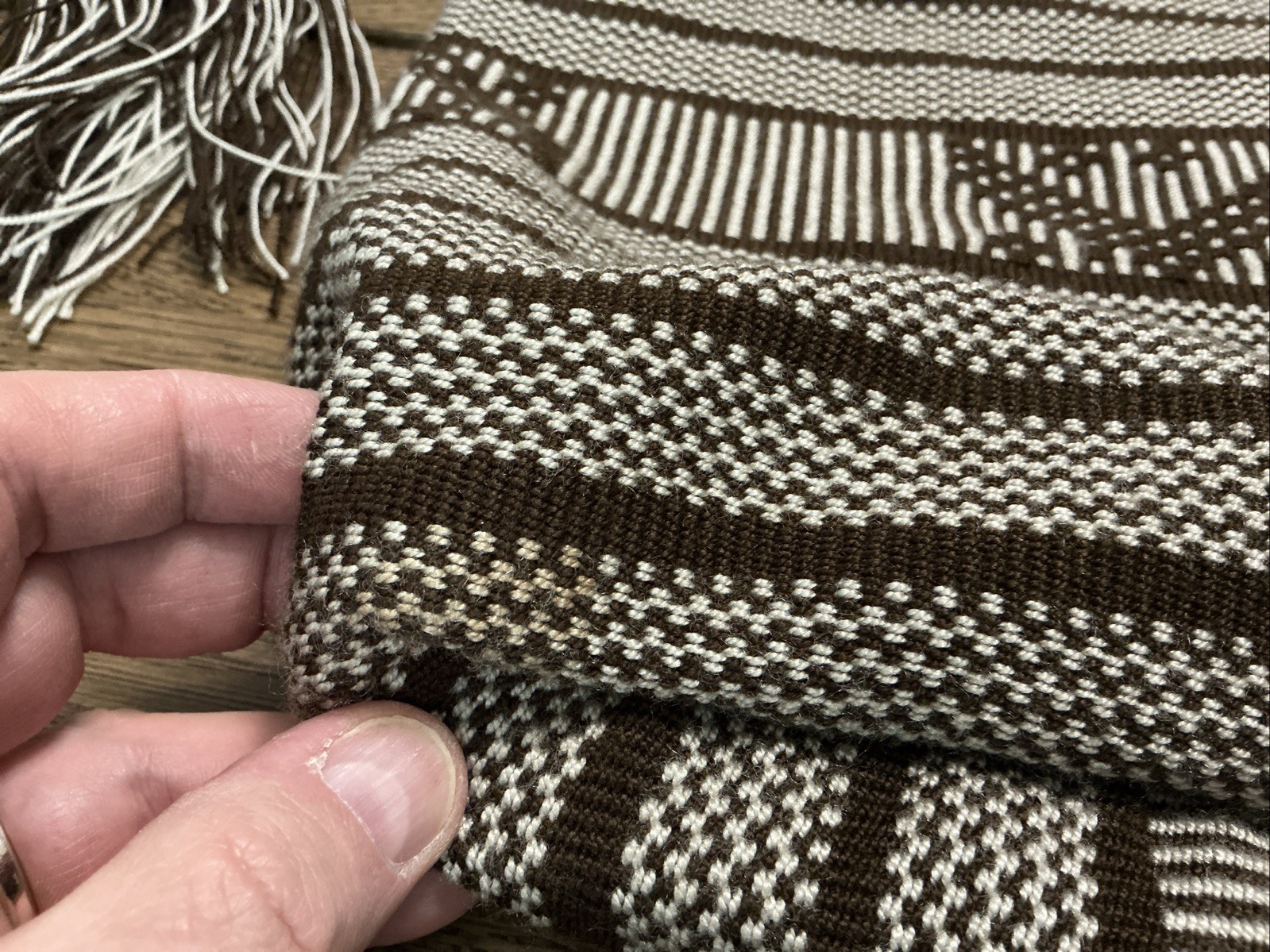 Handmade Purse Colombian Brown/White Crossbody Purse Bag with Fringe-Cordo Bags