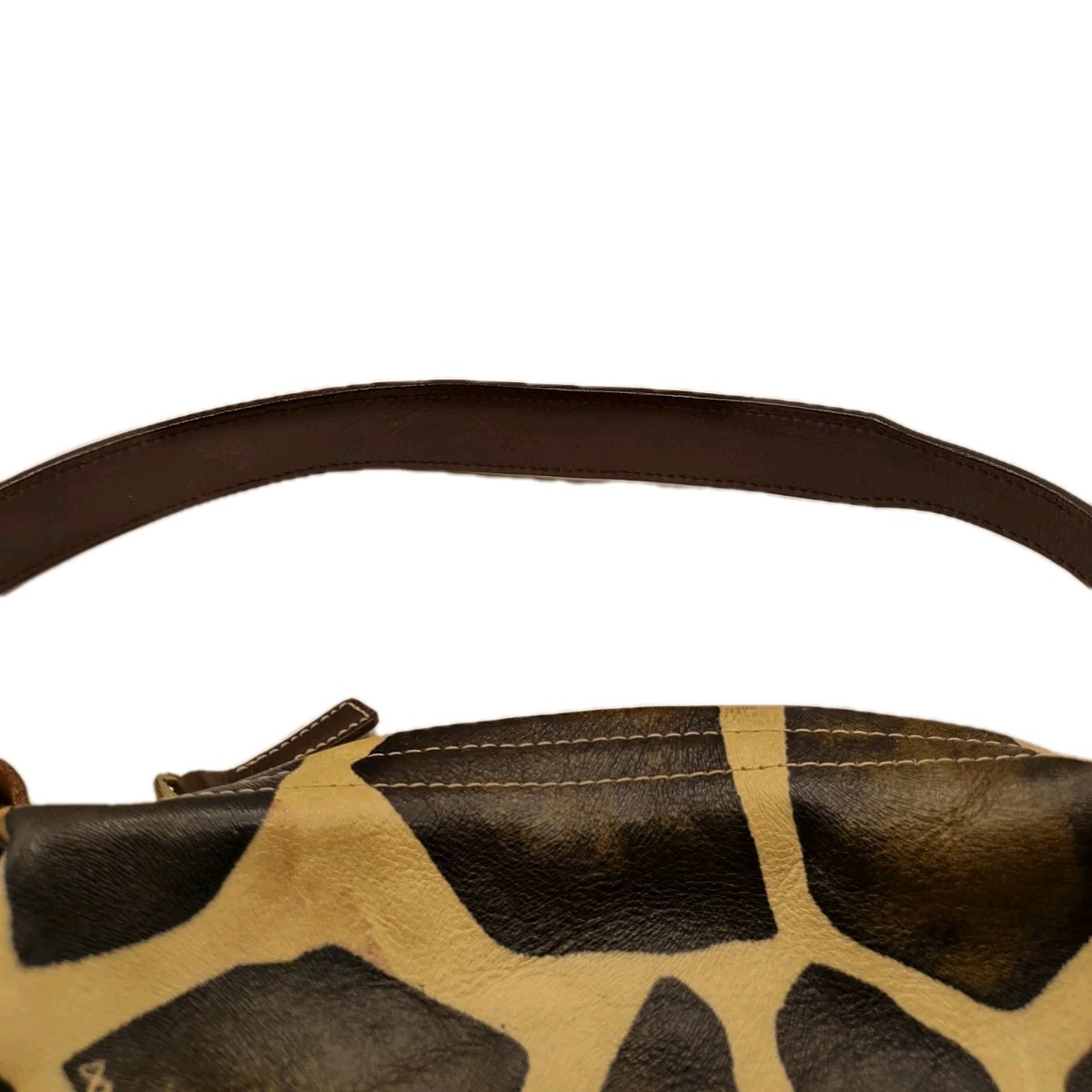Dooney & Bourke vintage brown giraffe print shoulder bag purse w/ red interior