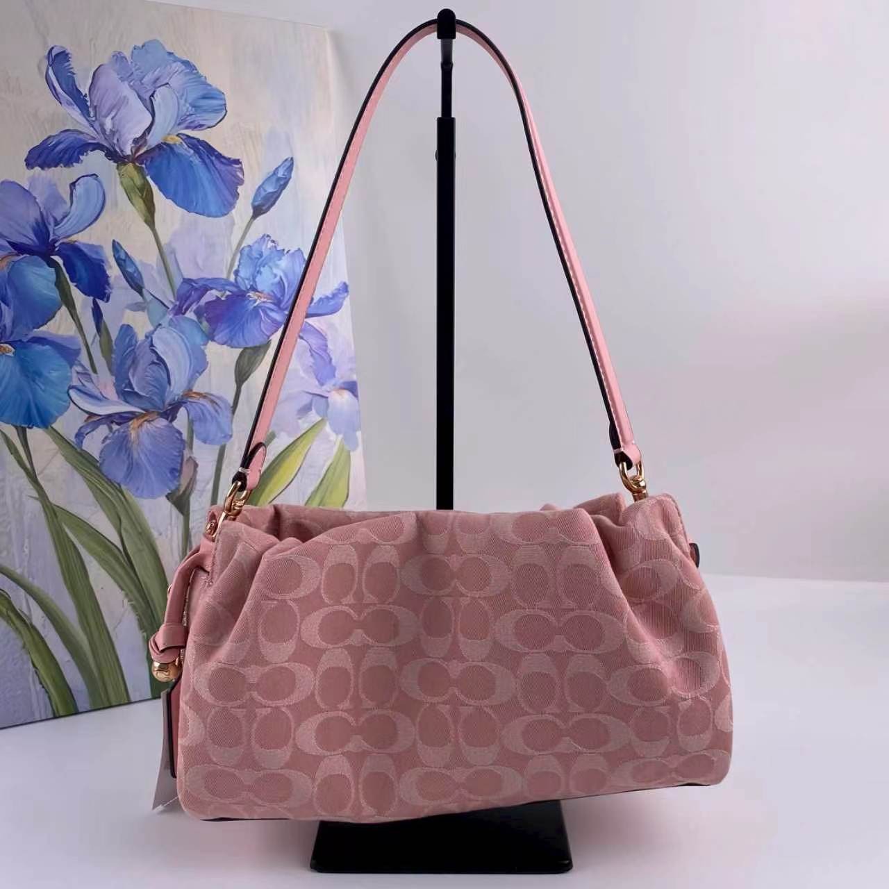 Coach CER68 Faye Shoulder Bag Light Pink Signature Denim Outlet 2WAY Japan