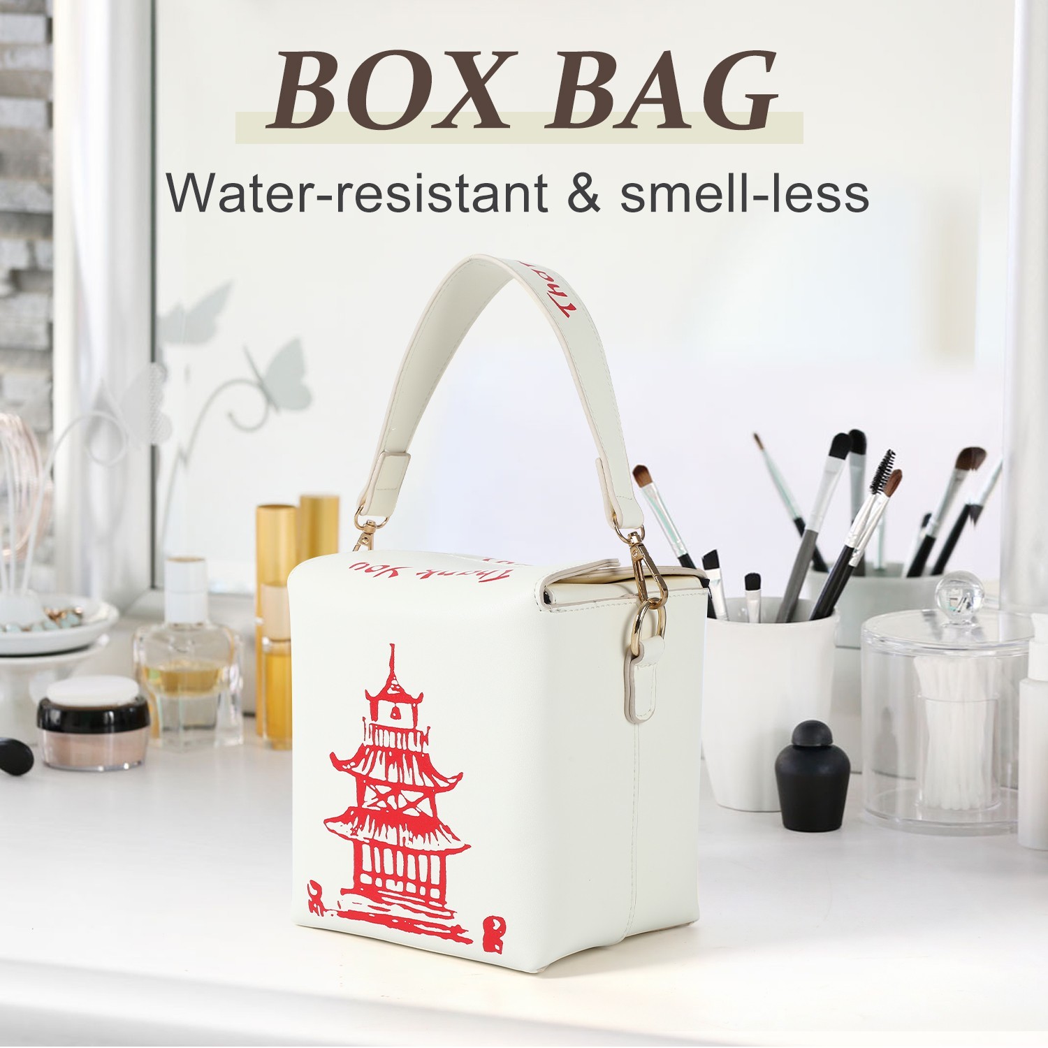 Shoulder Bags Chinese Takeout Box Purse Crossbody Bags for Women PU Totes