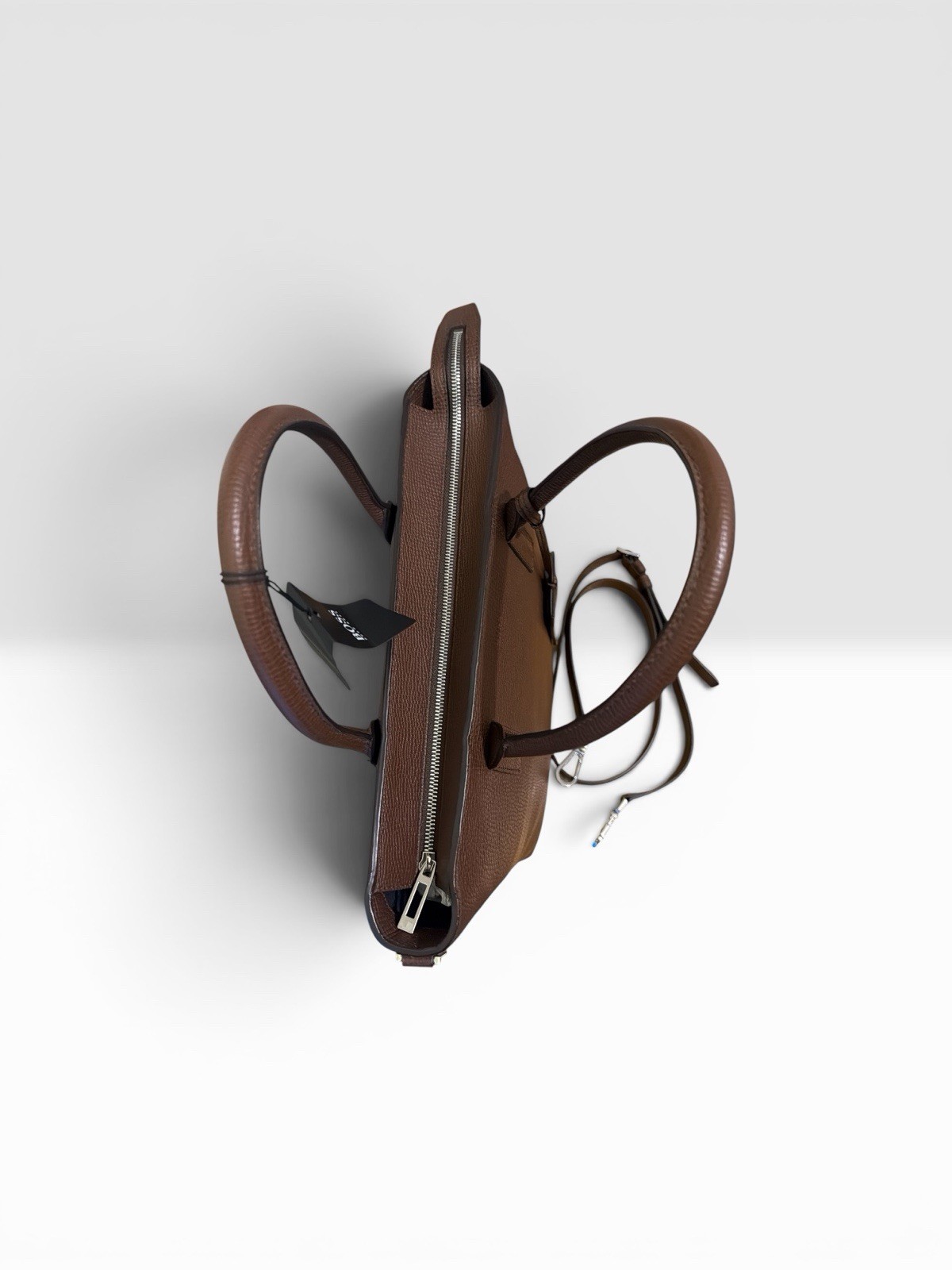 Boss Black Smooth Italian Leather Tote Bag – Brown – NWT