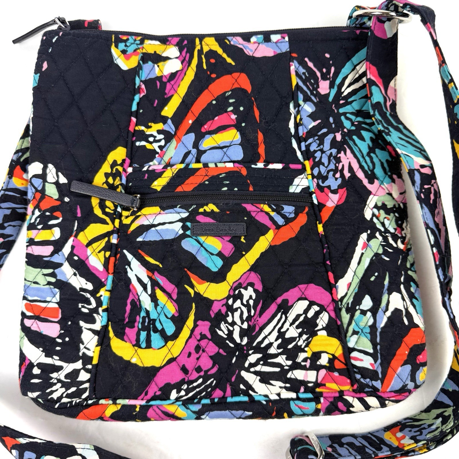 Vera Bradley Crossbody Bag Butterfly Flutter Colorful Hipster Handbag Purse New