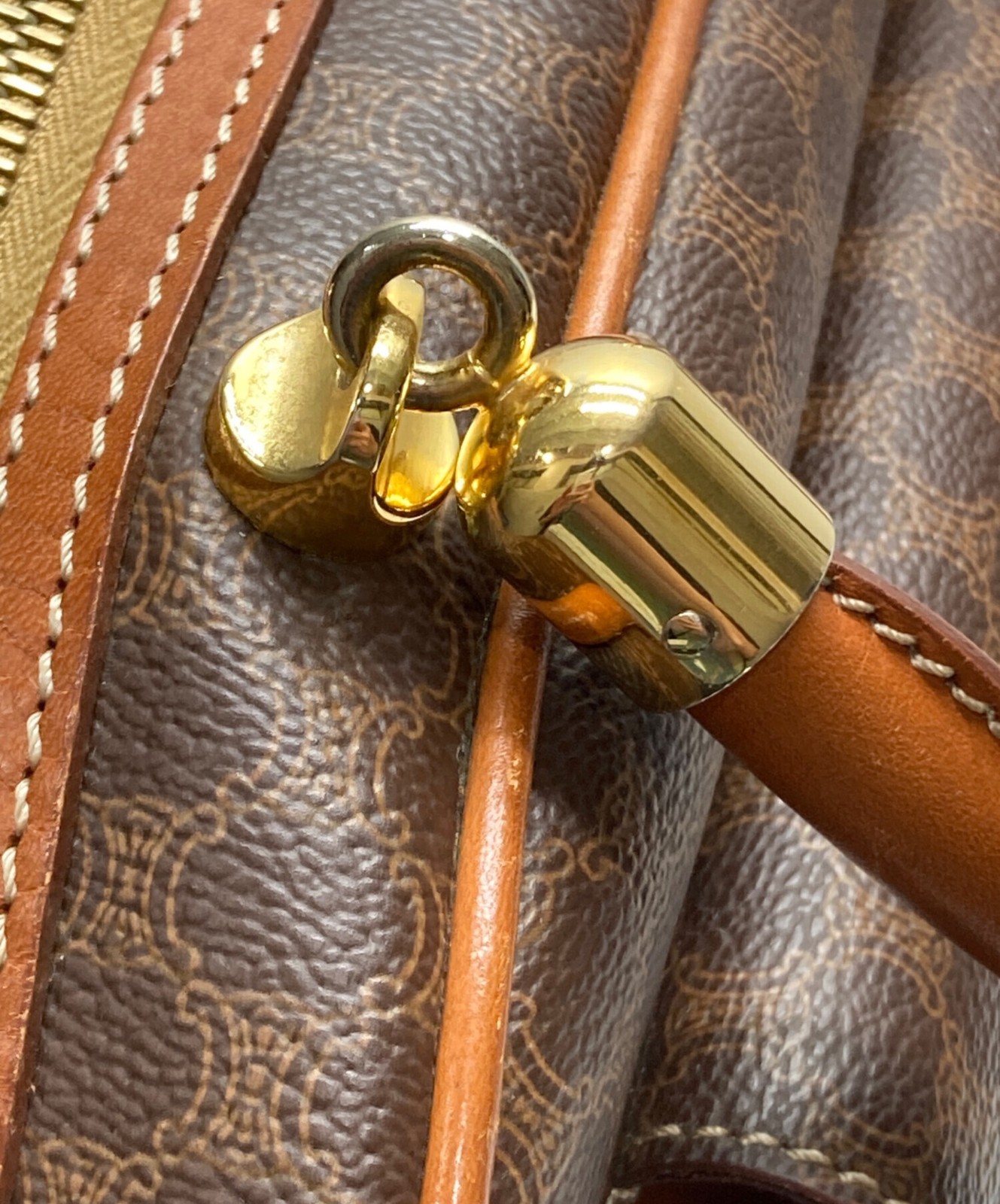 CELINE Macadam Handbag Brown Women’s Pre-owned MC96 Japan F/S USED