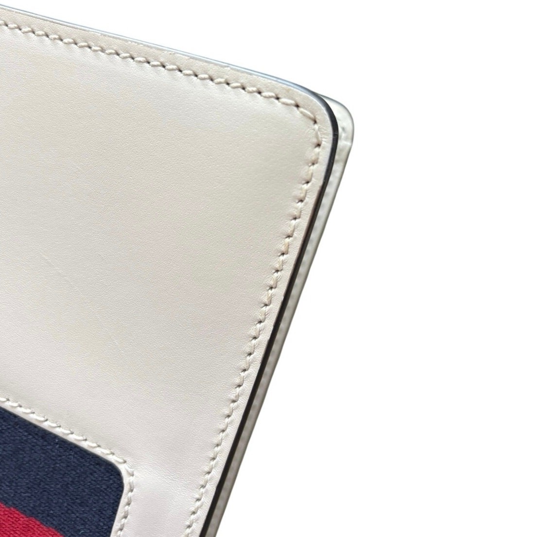 GUCCI Calfskin Small Sylvie Shoulder Bag Off White