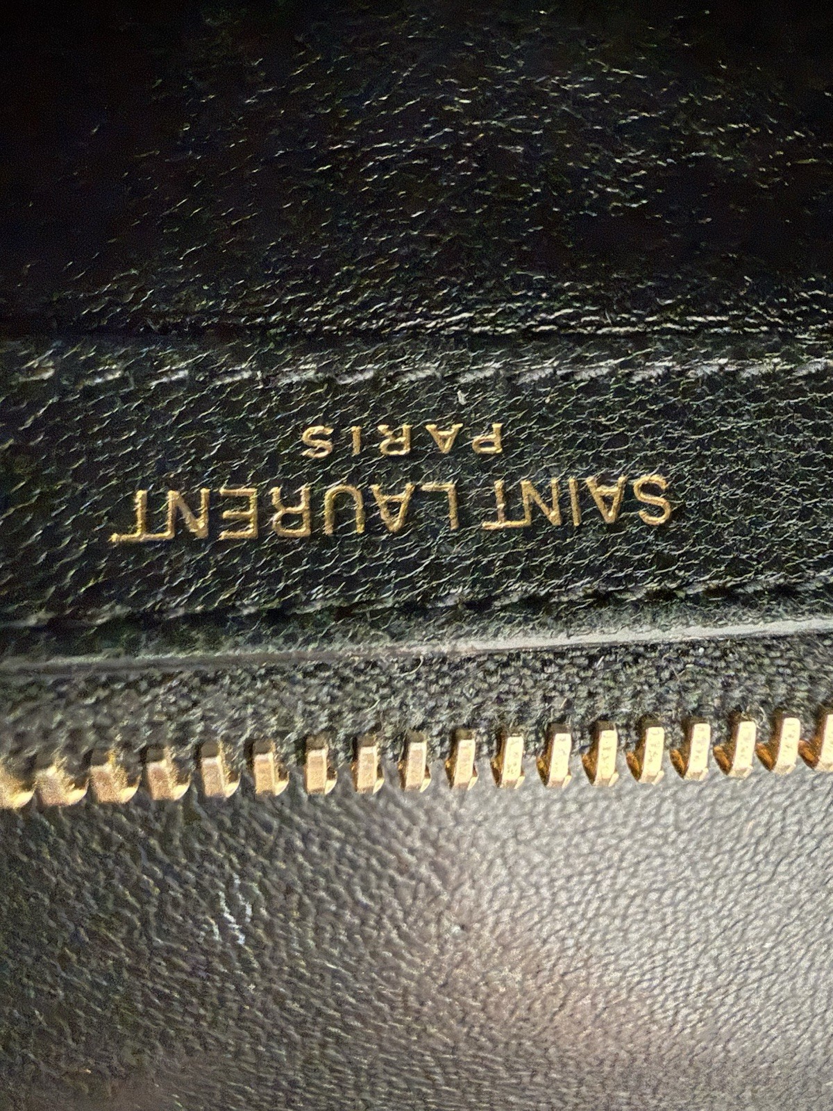 Saint Laurent Black Chevron Quilted Logo Bag Gold Hardware Chain Crossbody