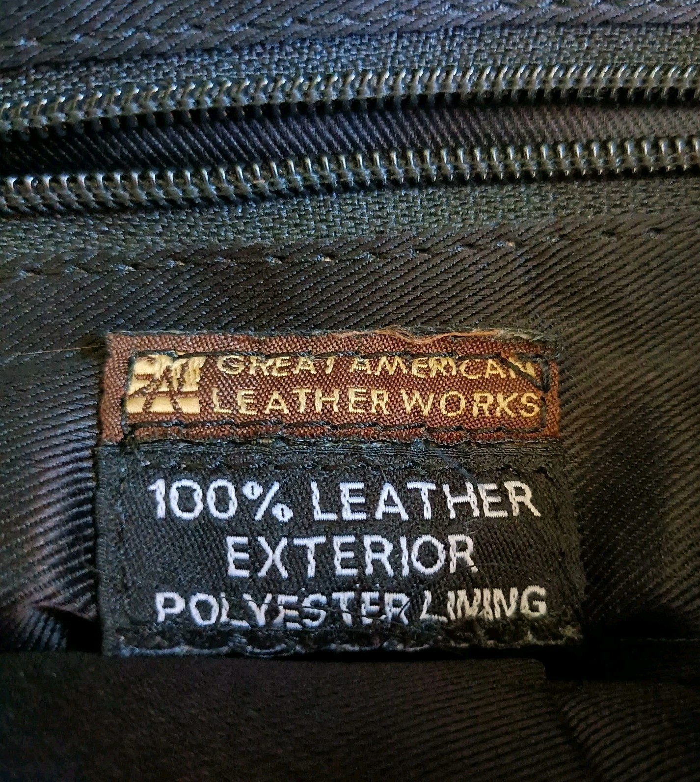 Great Americ Leather Works Shoulder Bag Double Handles Multiple Pockets Black