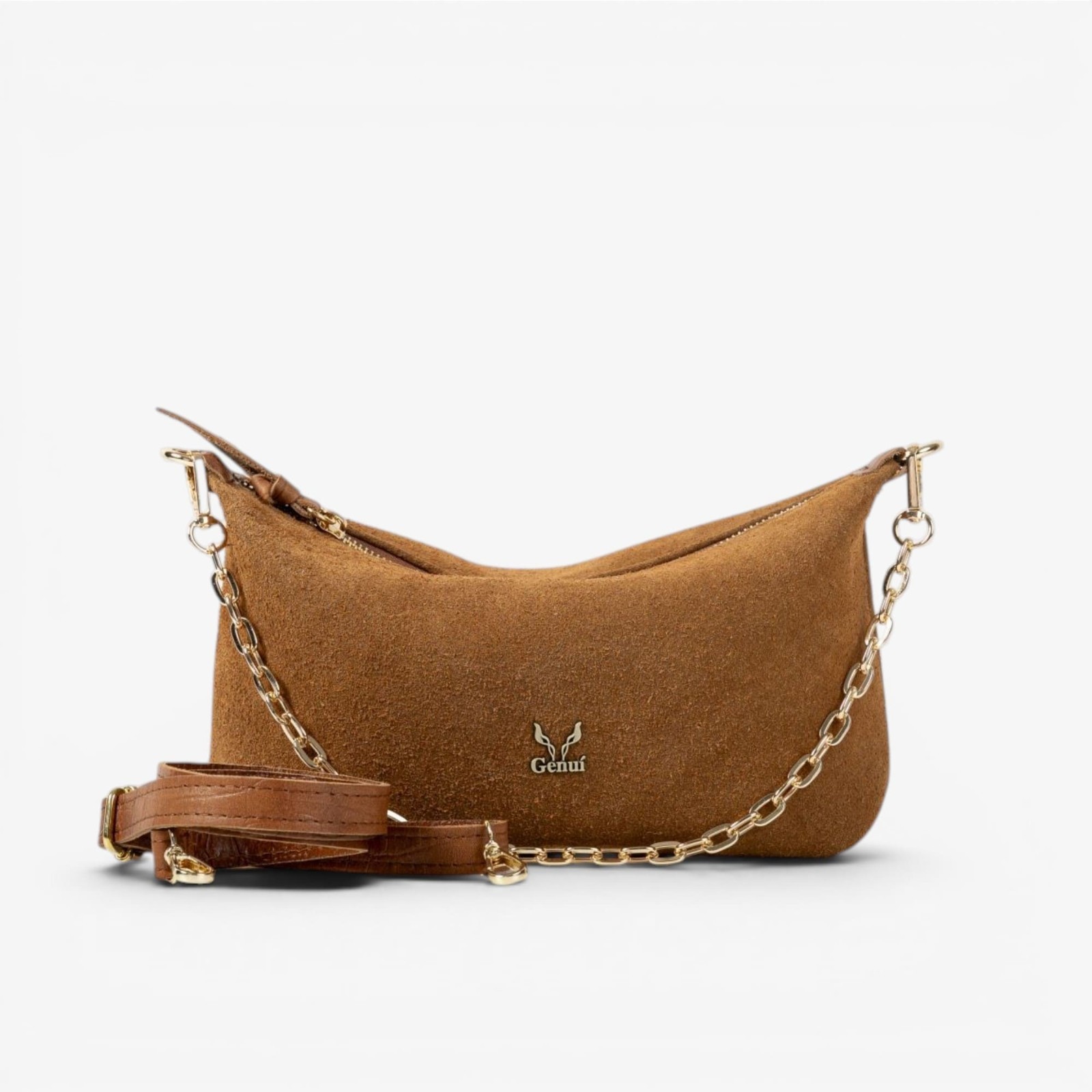 Women’s Leather Shoulder Bag Crossbody Gold Chain Small Made in Greece