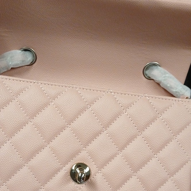 CHANEL Pink Quilted Mini Flap Crossbody Chain Strap Silver CC Turn-Lock Card