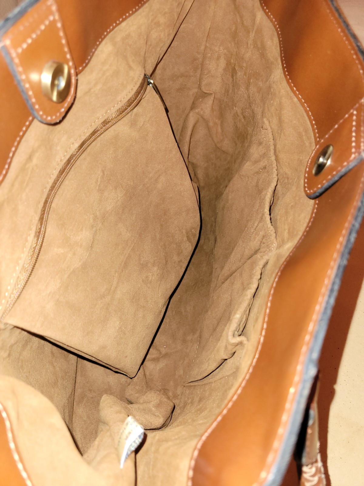 Patricia Nash Cameley Large Tote Shoulder Bag Brown Smooth Leather Tassel