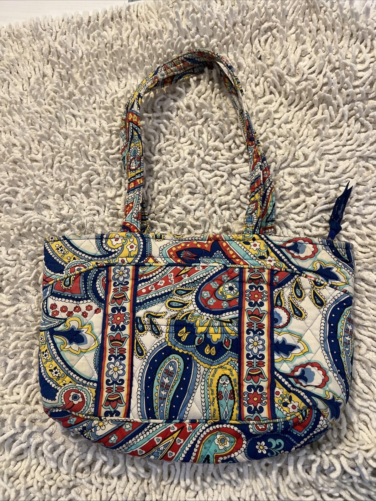 Vera Bradley Marina Paisley Multi Color Large Shoulder bag Quilted Purse GUC