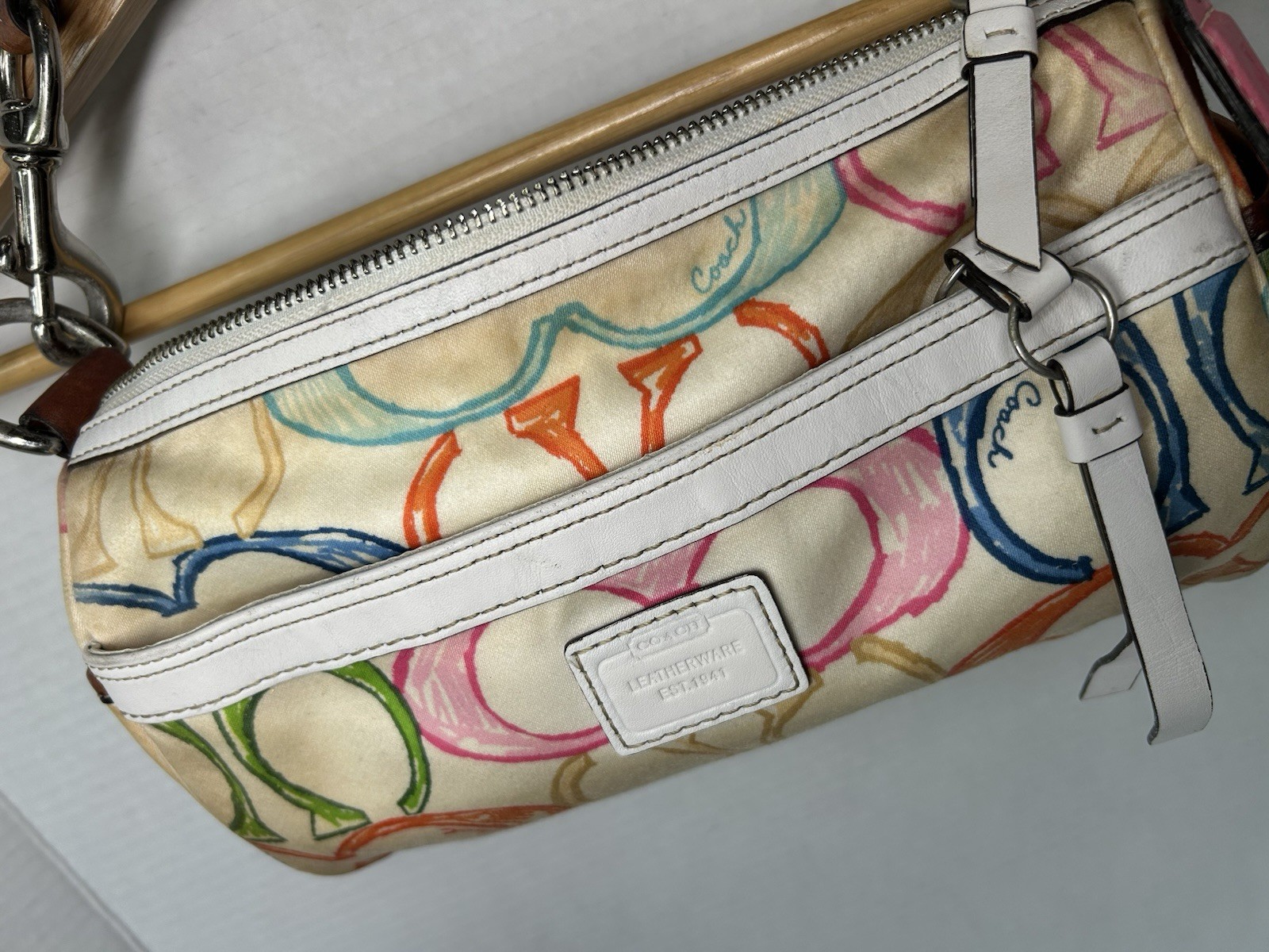 COACH 10677 Hamptons Scribble Barrel Bag Multicolor 2006 Y2K Vintage RARE