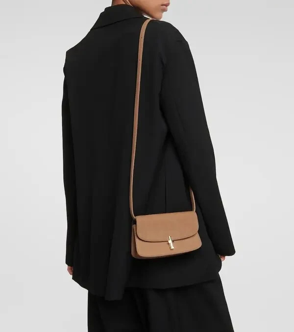 The Row Nubuck E/W Sofia Crossbody Tundra Shoulder Bag $2990