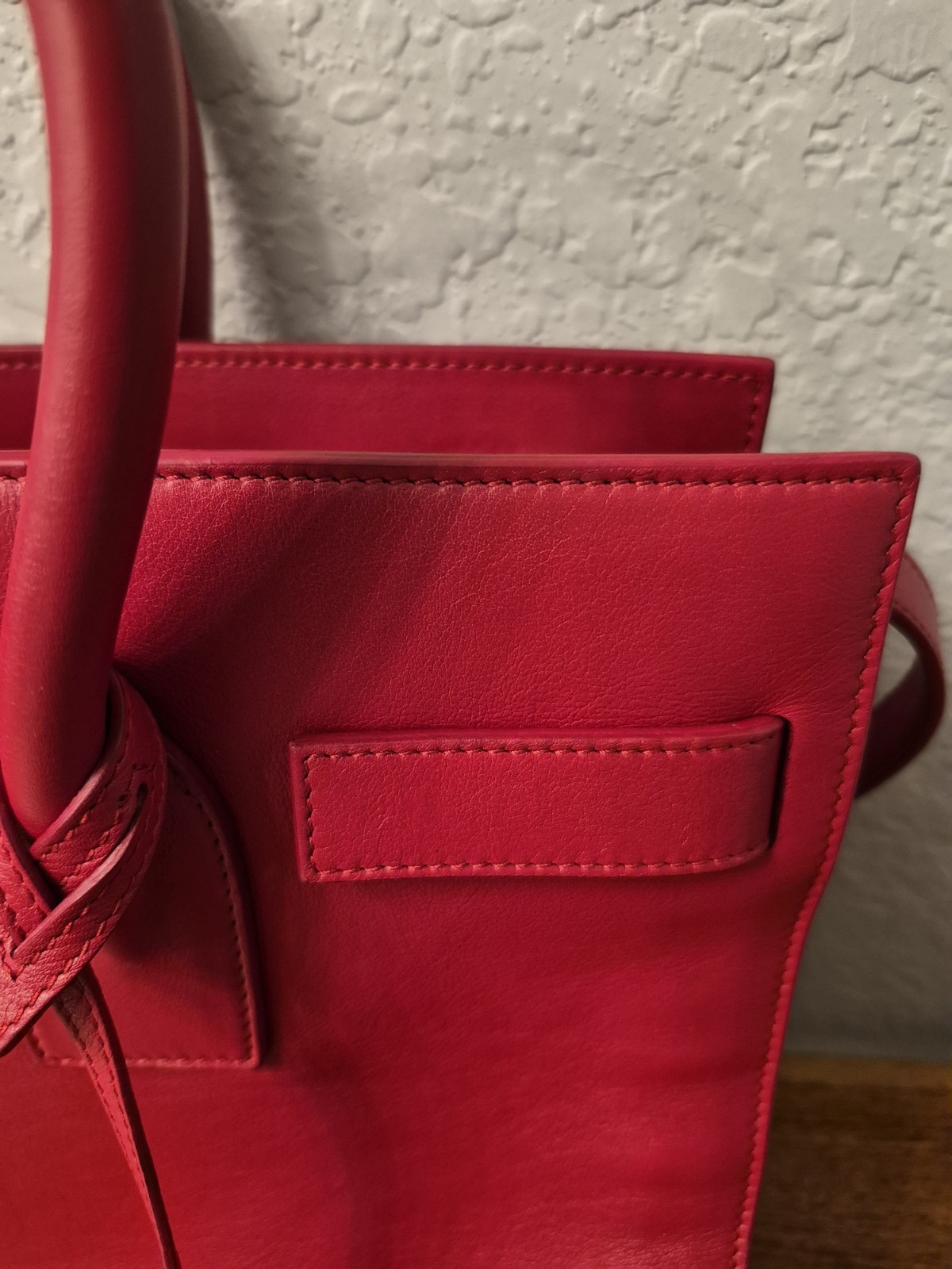 Saint Laurent Sac Du Jour. Red. SMALL! Calfskin Leather. Pristine!