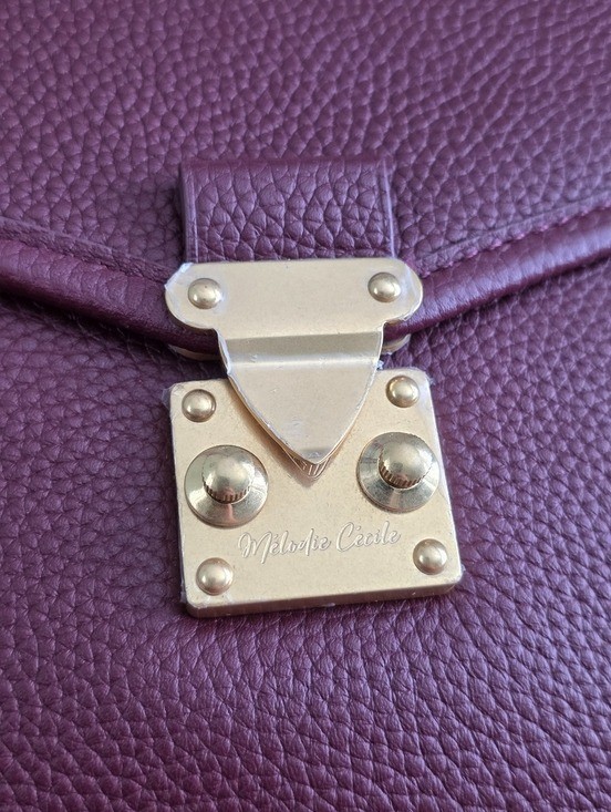 DUYP Melodie Cecile Paris 15 Satchel Crossbody Burgundy Togo Leather Bag NWOT