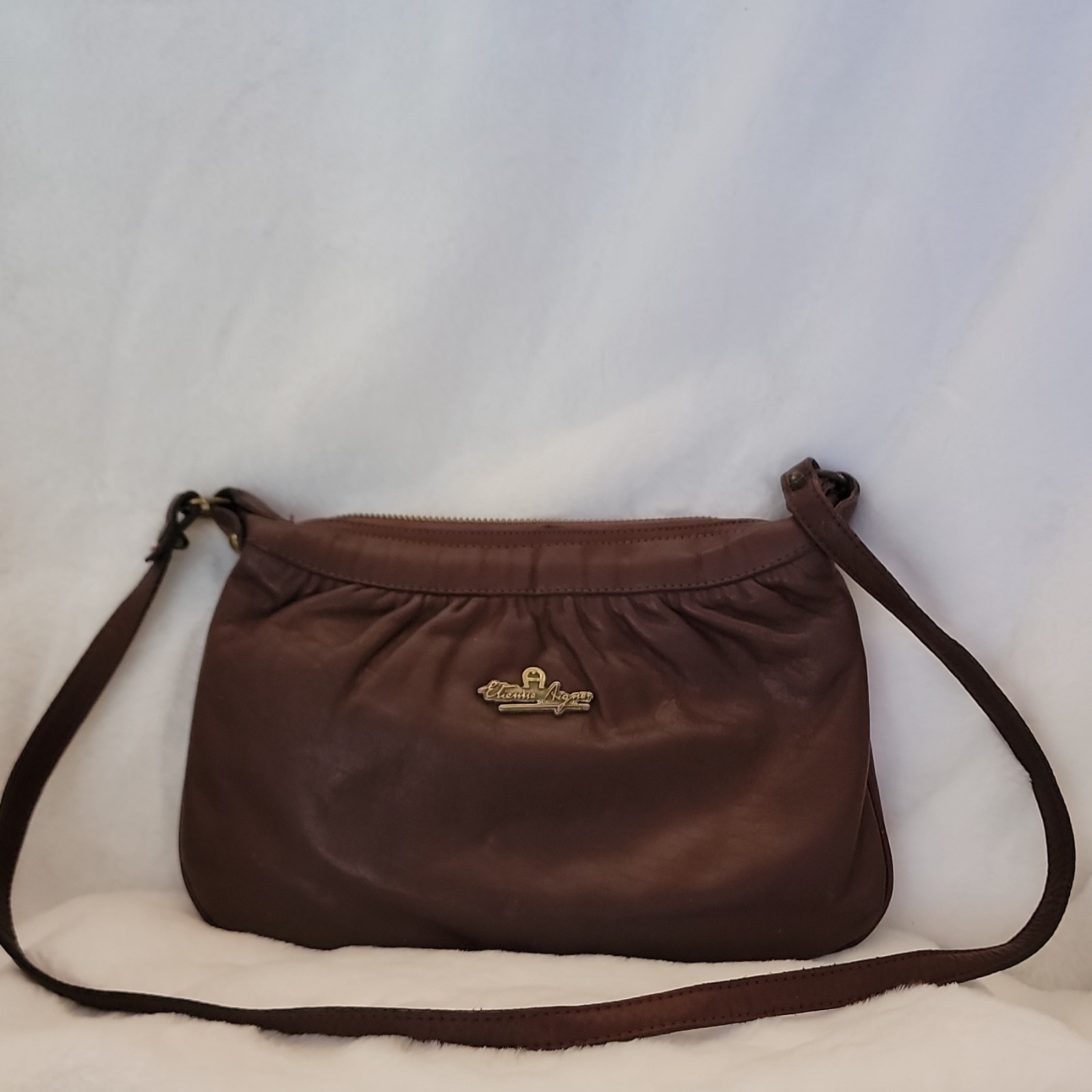 Vintage Etienne Aigner Maroon Leather Shoulder Bag Purse 10.25″ × 7″ – 16″ Drop