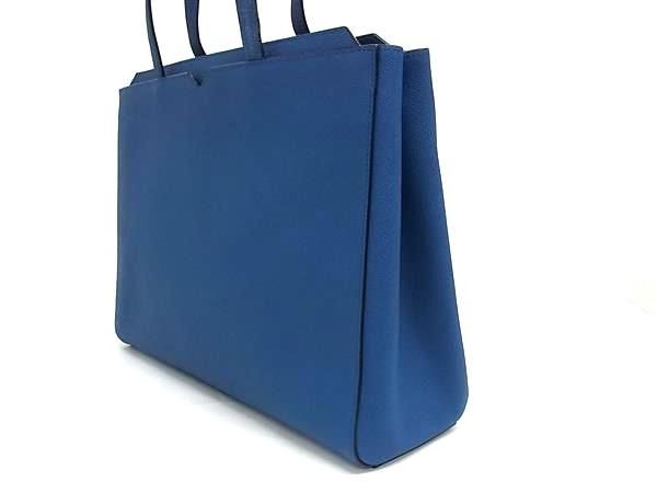 Valextra V-line Horizon Leather Tote Bag Blue FC7263