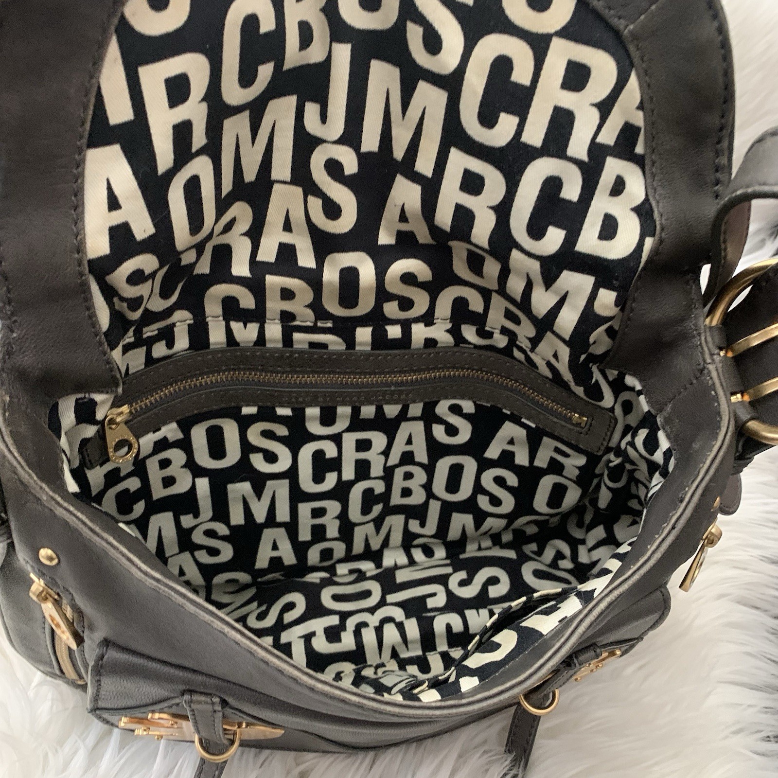 Marc by Marc Jacobs Petal to the Metal Natasha Bird Shoulder Bag Dark Grey