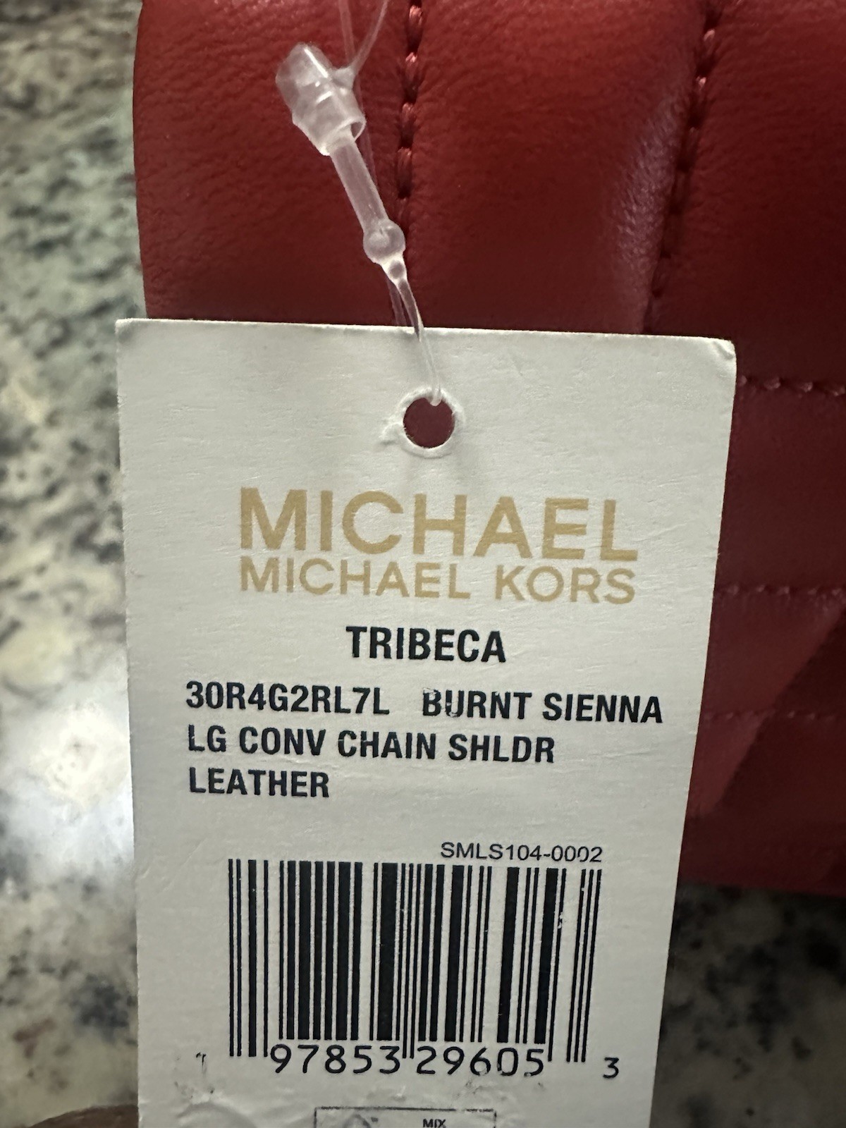 Michael Kors Tribeca Large Quilted Leather Shoulder Bag Burnt Sienna- New w/ Tag